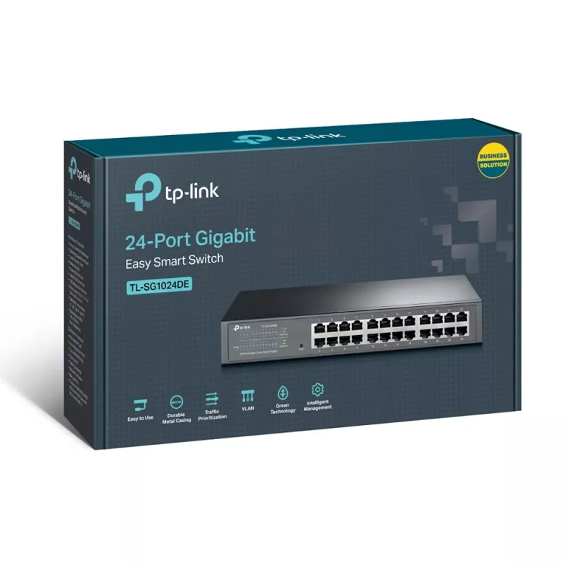 Switch TP-Link 24 porte Gigabit Easy Smart, gestito, L2, Gigabit Ethernet (10/100/1000), montaggio a rack, 1U