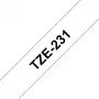 Nastro per etichettatura Brother TZE-231 nero su bianco