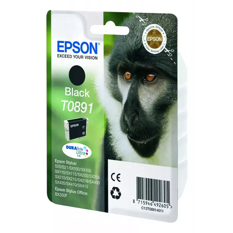 Epson Monkey single pack nero T0891 inchiostro DURABrite Ultra