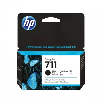 HP 711 cartuccia d'inchiostro DesignJet 38 ml nera, HP DesignJet T100, T120, T125, T130, T520, T525, T530 Printer series, Thermal inkjet, nero, Singapore, Malaysia, 119 mm, 126 mm