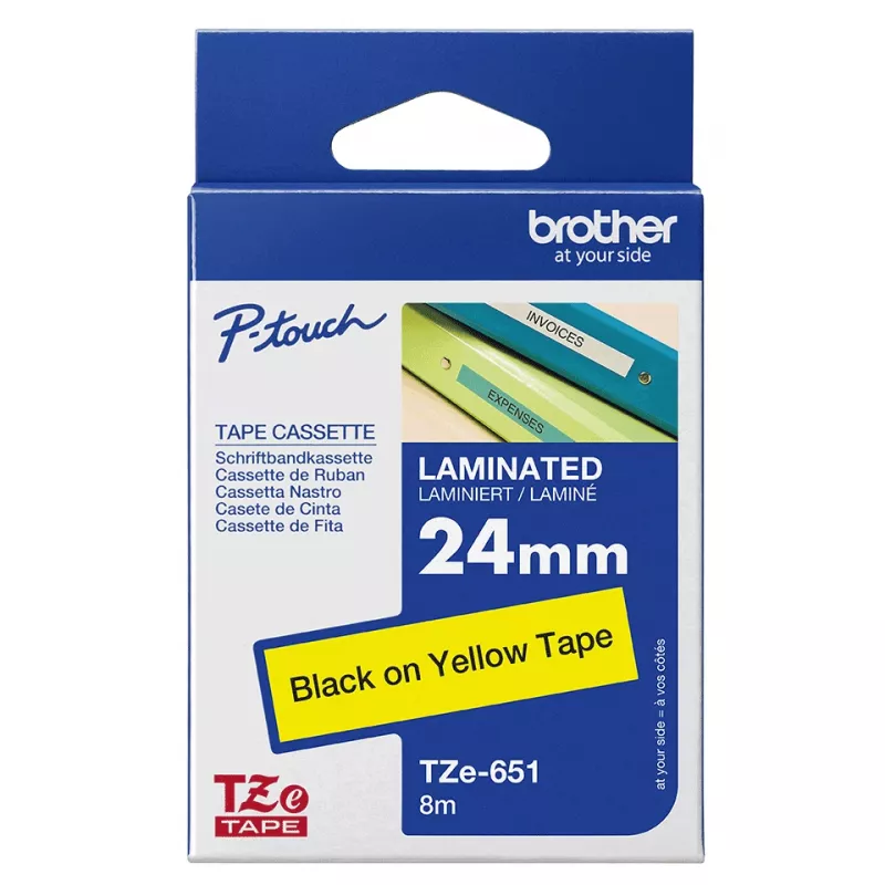 Nastro per etichettatura Brother TZE651 24 mm giallo