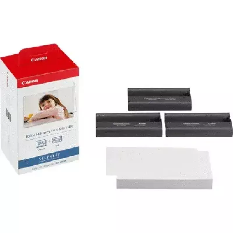 Canon SELPHY KP-108IN Set inchiostro e carta, 108 fogli, 100x148 mm