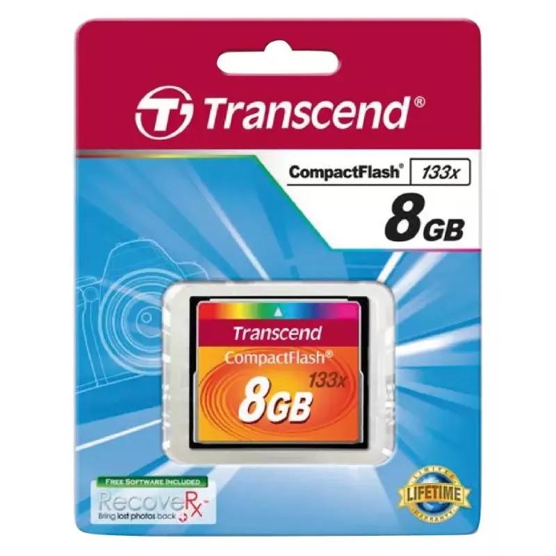 Scheda CompactFlash Transcend TS8GCF133, 8GB, 50MB/s in lettura, 20MB/s in scrittura