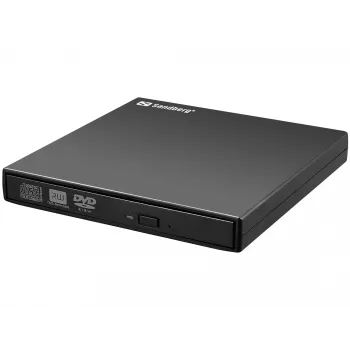 Unità DVD USB Sandberg, nero, desktop/laptop, DVD Super Multi, USB 2.0, CD-R, CD-ROM, CD-RW, DVD-R, DVD-ROM, DVD-RW, 24x