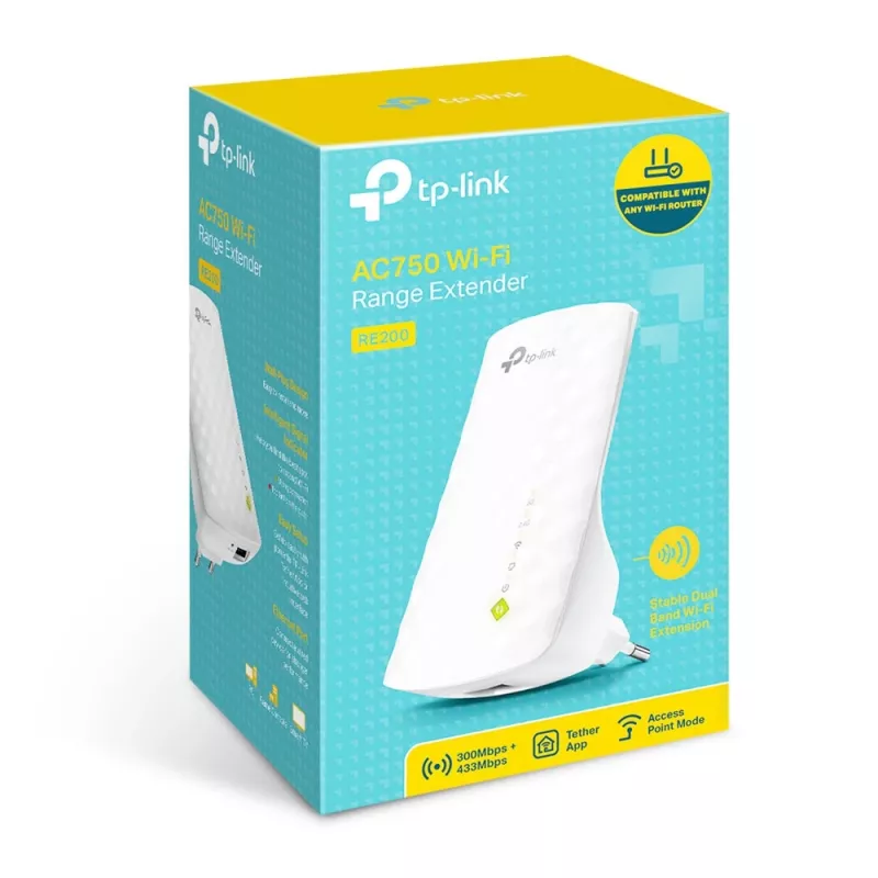 Extender di rete TP-Link RE200 ripetitore di rete bianco 10, 100 Mbit/s