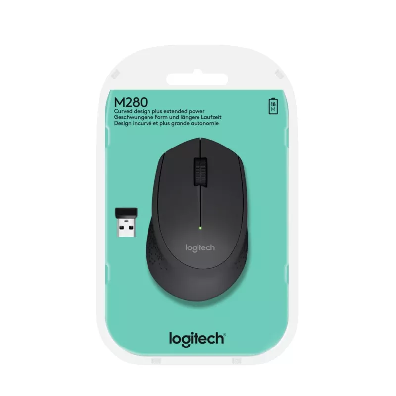 LOGITECH mouse wireless M280 nero 2.4GHz