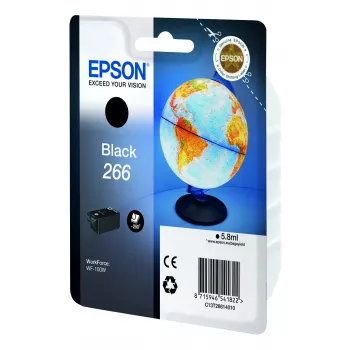 Epson Globe confezione singola nero 266 cartuccia d'inchiostro, nero, inchiostro a pigmenti, 5,8 ml, 1 pz., 250 pagine