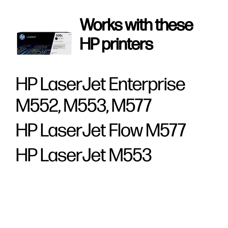 HP 508X High Yield cartuccia toner LaserJet originale nero, 12.500 pagine, nero, 1 pz.
