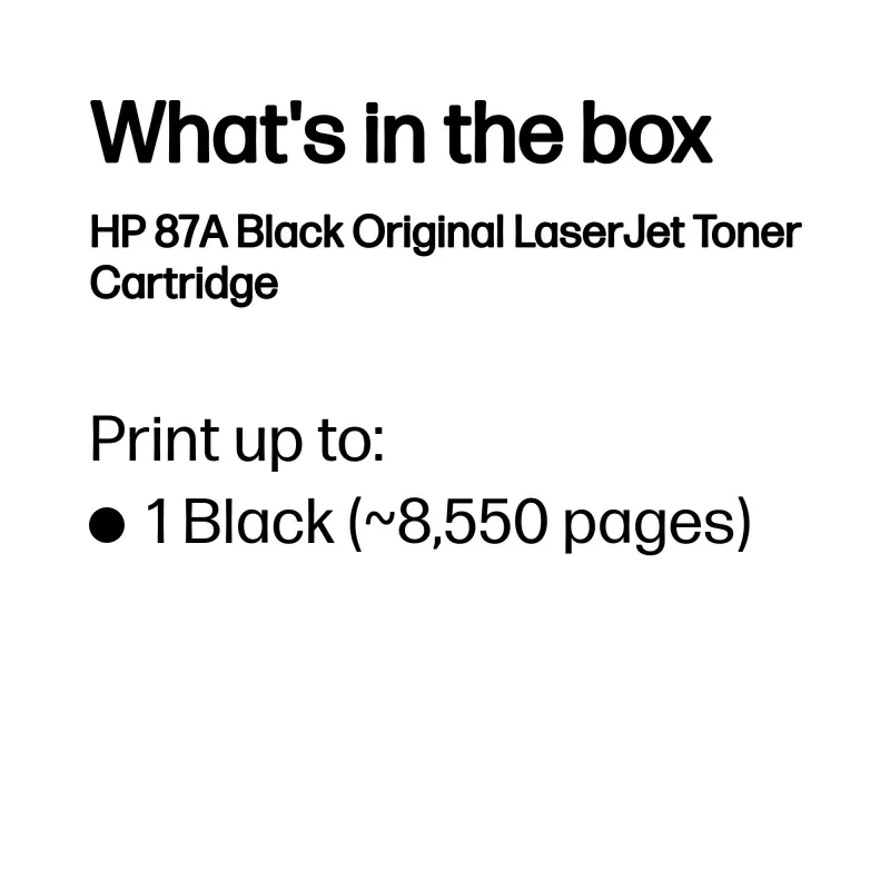 Cartuccia toner HP 87A nero originale LaserJet 8550 pagine nero