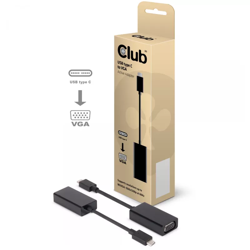 Adattatore attivo USB 3.1 Type-C a VGA CLUB3D CAC-1502