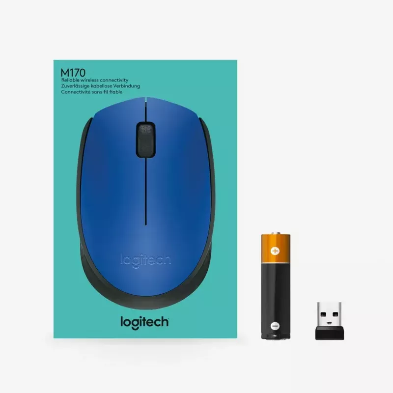 Logitech M171 mouse RF wireless ottico 1000 DPI, blu