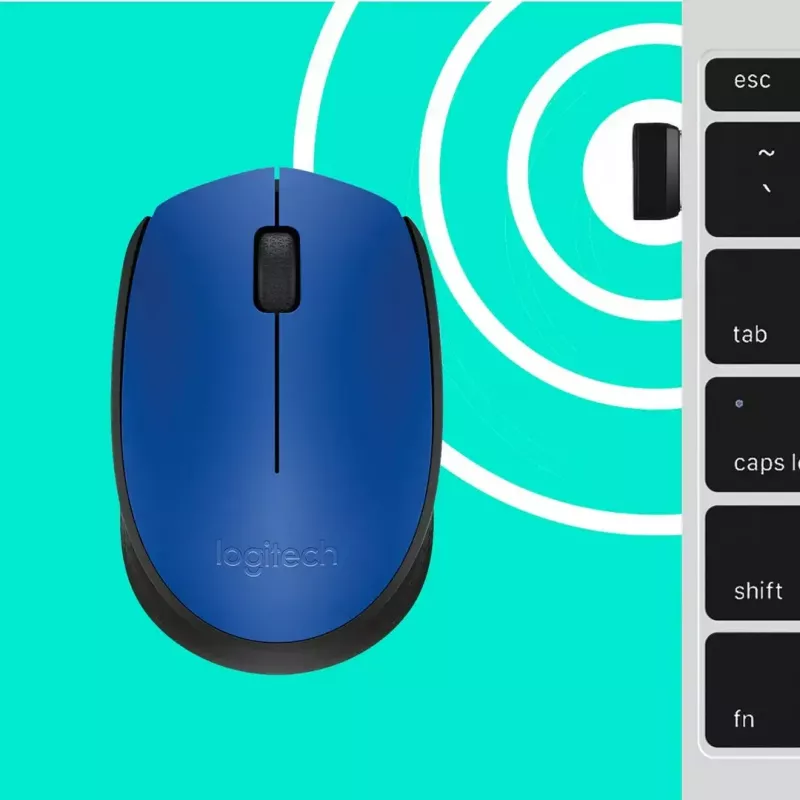 Logitech M171 mouse RF wireless ottico 1000 DPI, blu