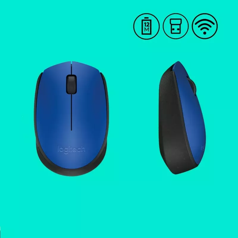 Logitech M171 mouse RF wireless ottico 1000 DPI, blu