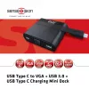 CLUB3D USB Type C a VGA + USB 3.0 + USB Type C ricarica mini dock