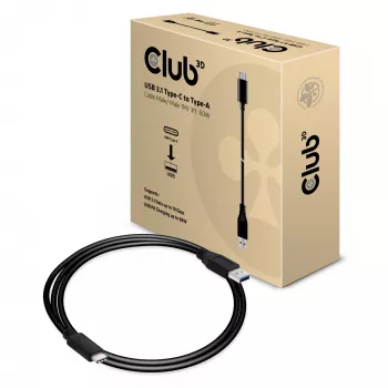 CLUB3D cavo USB 3.1 Type-C a Type-A 10Gbps PD 60W M/M 1m/3.28ft