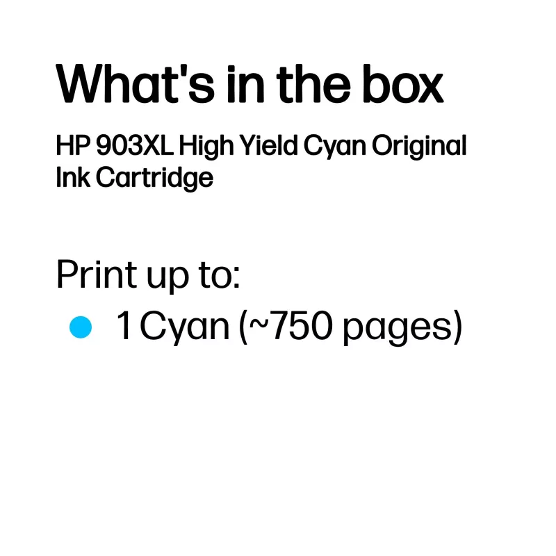 HP 903XL cartuccia inchiostro originale, ciano, alta capacità, 1 pezzo, 750 pagine