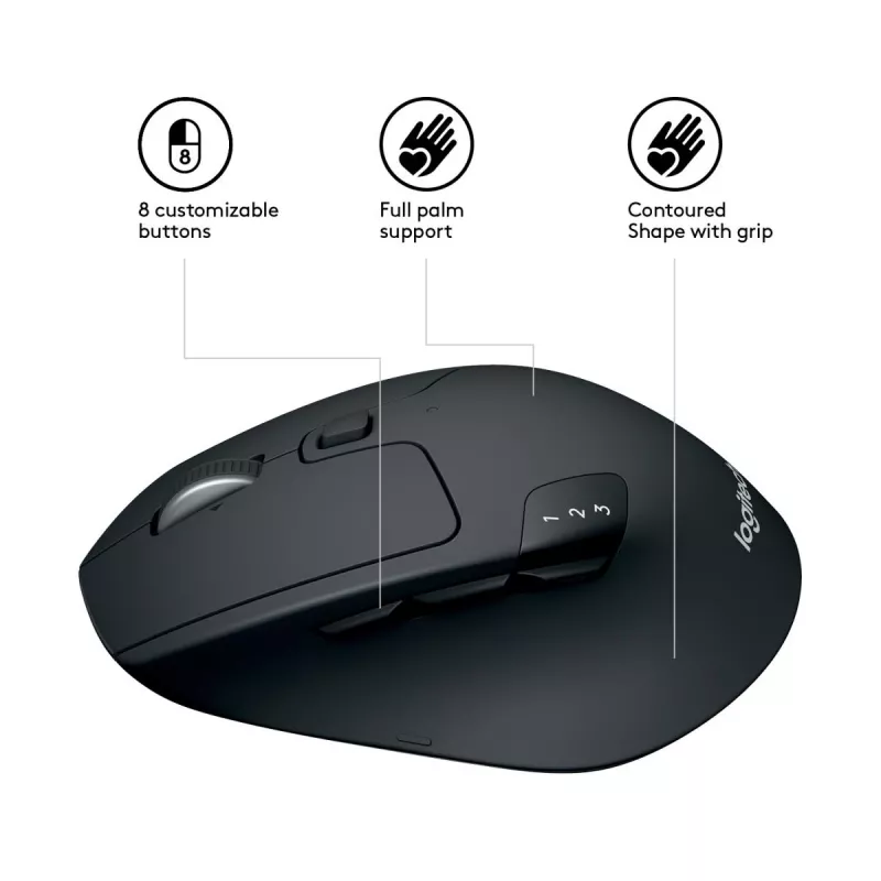 LOGITECH M720 Triathlon Mouse wireless multi-dispositivo - Nero
