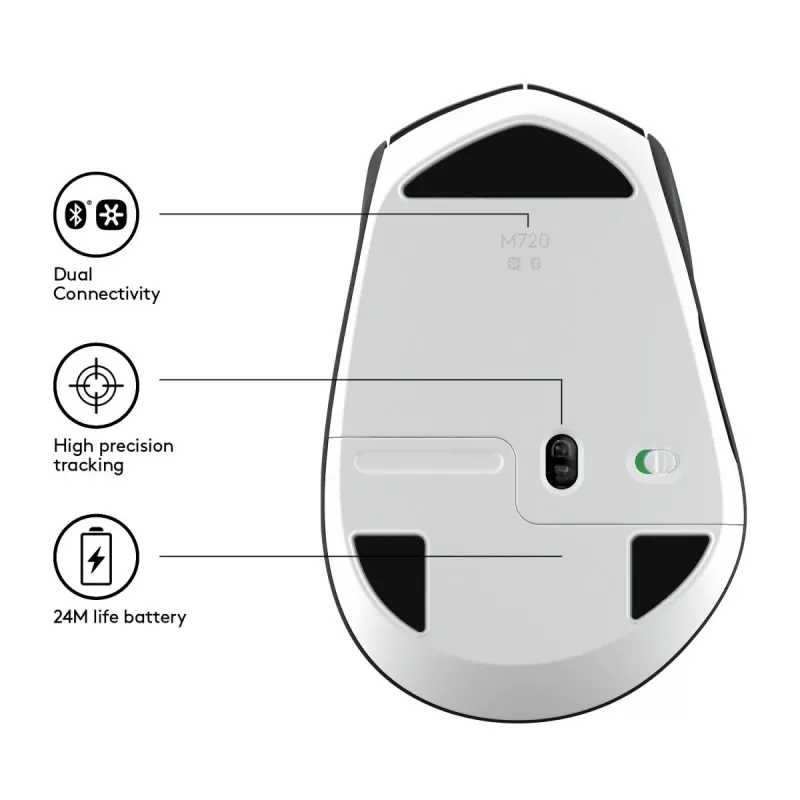 LOGITECH M720 Triathlon Mouse wireless multi-dispositivo - Nero
