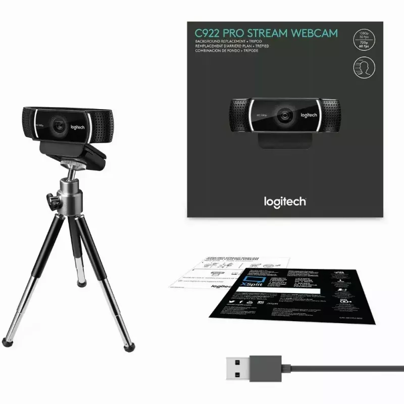 Logitech C922 1920 x 1080 pixel USB Nero Webcam