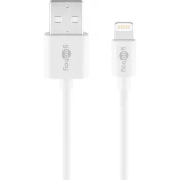 Cavo di ricarica e sincronizzazione GOOBAY Lightning a USB A 1 m, 5W / 1A, bianco