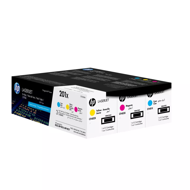 HP 201X confezione da 3 High Yield ciano/magenta/giallo cartucce toner Original LaserJet