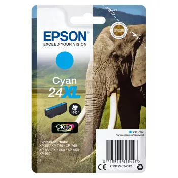 Epson Elephant confezione singola ciano 24XL Claria Photo HD inchiostro