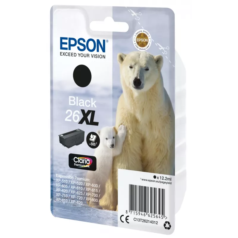 Epson 26XL cartuccia per stampante nero 500 pagine inchiostro C13T26214012