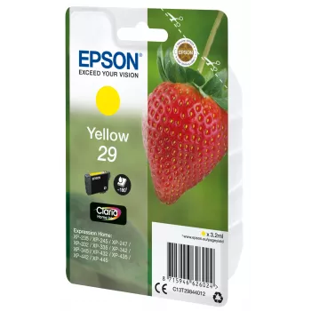 Epson Strawberry confezione singola giallo 29 Claria Home Ink, resa standard, giallo, inchiostro a base pigmentata, 3.2 ml, 1 pz., 180 pagine