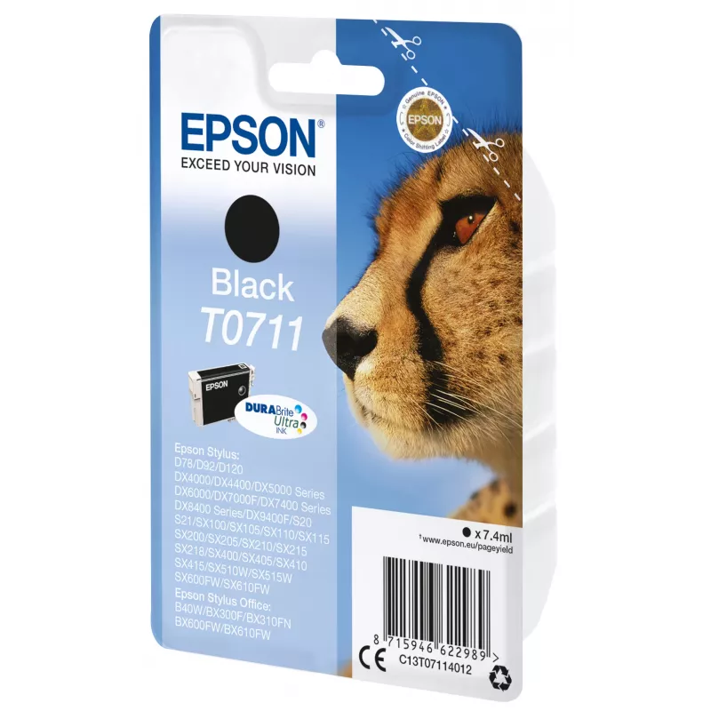 Epson Cheetah confezione singola nero T0711 DURABrite Ultra inchiostro