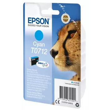 Epson confezione singola ciano T0712 DURABrite Ultra inchiostro, resa standard, ciano, 5,5 ml, 1 pz.