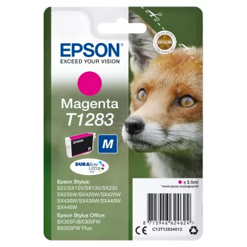 Epson Fox confezione singola magenta T1283 DURABrite Ultra inchiostro, magenta, inchiostro a pigmenti, 3,5 ml, 1 pz., 160 pagine