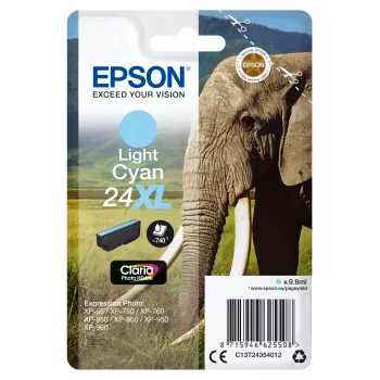 Epson 24XL cartuccia d'inchiostro ciano chiaro, 740 pagine (C13T24354012)