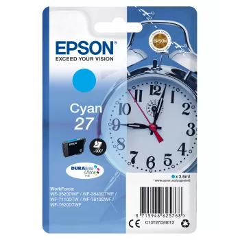 Epson Alarm clock confezione singola ciano 27 DURABrite Ultra inchiostro