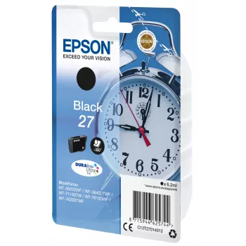 Epson Alarm clock confezione singola nero 27 DURABrite Ultra inchiostro, capacità standard, nero, inchiostro a pigmenti, 6,2 ml, 1 pz., 350 pagine