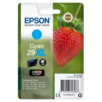 Epson Strawberry confezione singola ciano 29XL Claria Home inchiostro, resa alta (XL), ciano, 6,4 ml, 1 pz., 450 pagine