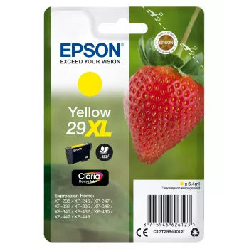 Epson Strawberry confezione singola giallo 29XL Claria Home inchiostro, resa alta (XL), giallo, inchiostro a pigmenti, 6,4 ml, 1 pz., 450 pagine