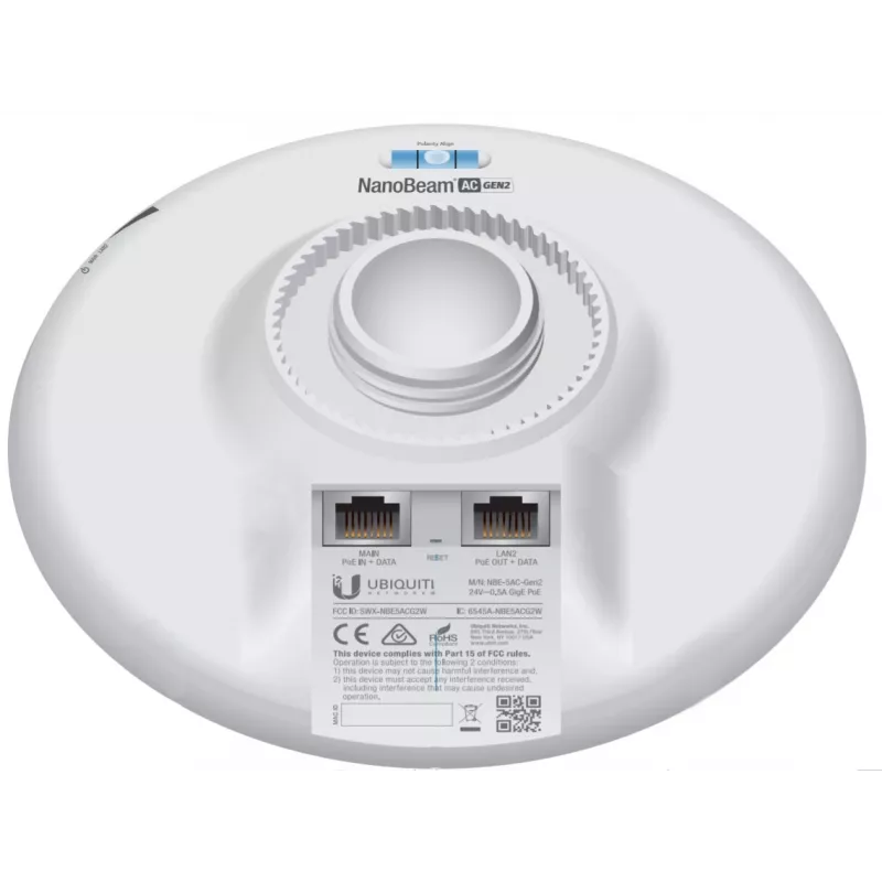 UBIQUITI NETWORKS access point Nano Beam Ac Gen2 Nbe-5ac-gen2 Airmax Atheros MIPS 74kc bianco