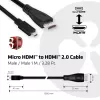 Club 3D CAC-1351 cavo da Micro HDMI a HDMI 2.0, 4K60Hz, maschio/maschio, 1 m, nero