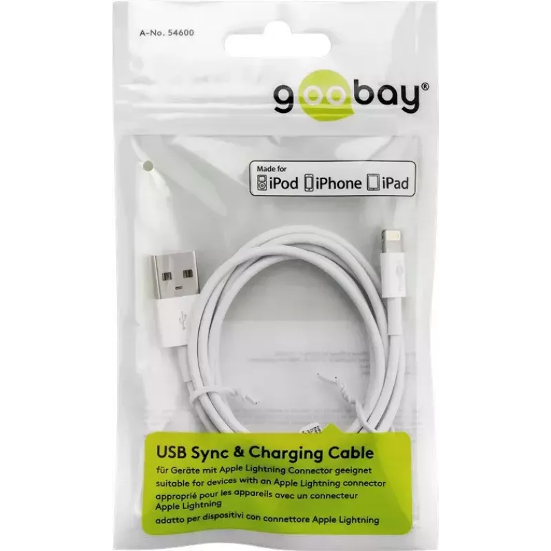 Cavo di ricarica e sincronizzazione Lightning USB Goobay 72909