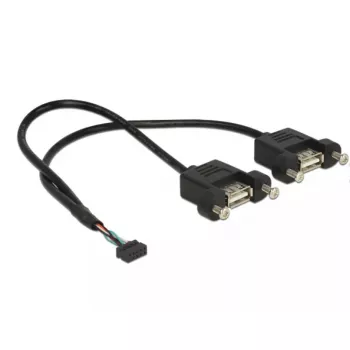 Cavo USB DeLOCK 84832 USB 2.0 0,25 m 2 x USB A nero