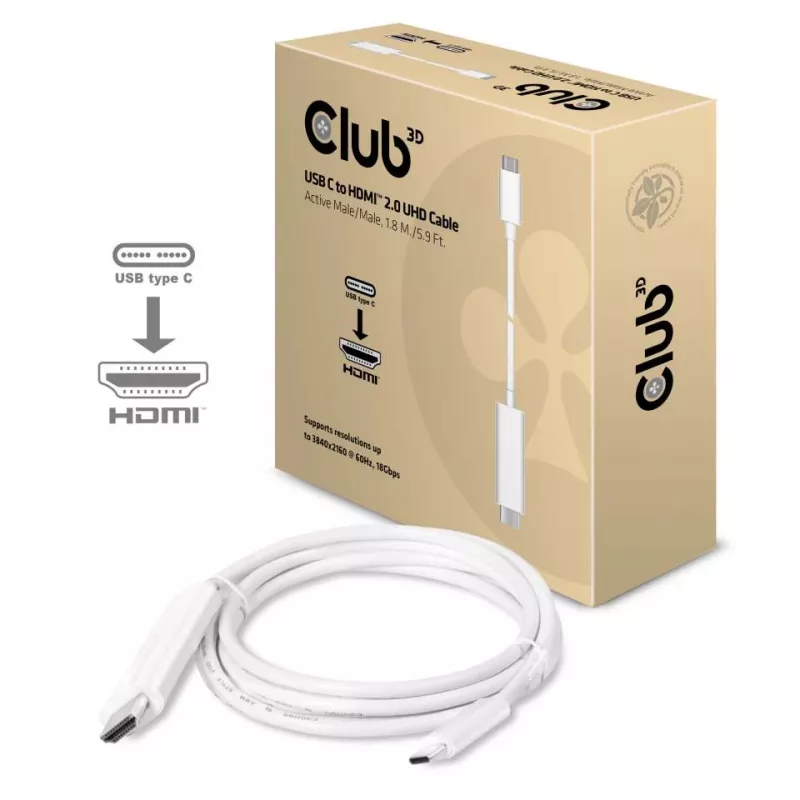 CLUB3D cavo attivo USB C a HDMI™ 2.0 UHD 1,8 m / 5,9 piedi