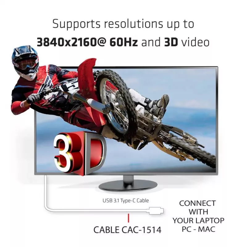 CLUB3D cavo attivo USB C a HDMI™ 2.0 UHD 1,8 m / 5,9 piedi