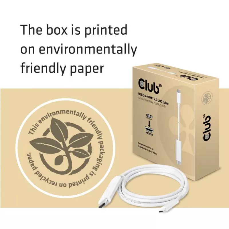 CLUB3D cavo attivo USB C a HDMI™ 2.0 UHD 1,8 m / 5,9 piedi