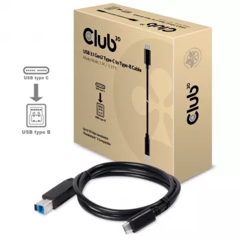 CLUB3D cavo USB 3.1 Gen2 Type-C a Type-B maschio/maschio, 1 m / 3.3 Ft.