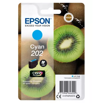 Cartuccia d'inchiostro EPSON confezione singola Kiwi ciano 202 Claria Premium Ink 4.1 ml