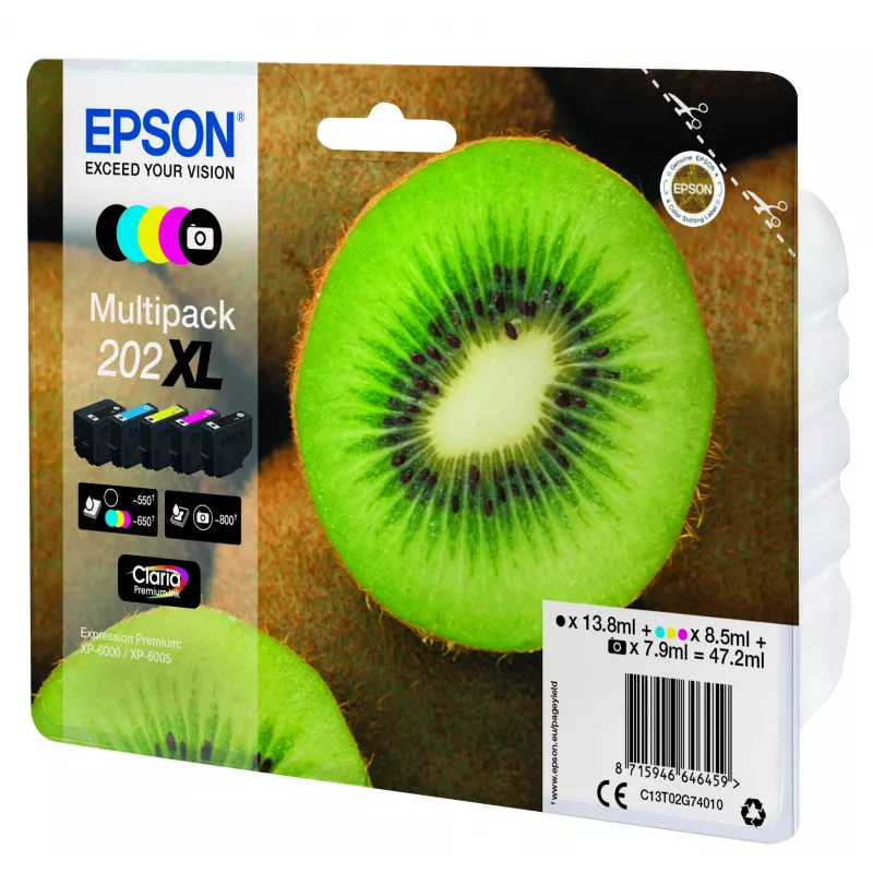 Epson Kiwi multipack 5 colori 202XL Claria Premium inchiostro