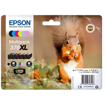 Epson Squirrel multipack 6 colori 378XL Claria Photo HD inchiostro