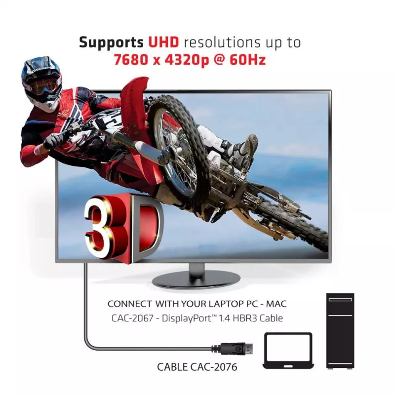 CLUB3D cavo DisplayPort 1.4 HBR3 1m/3,28ft maschio/maschio 8K60Hz