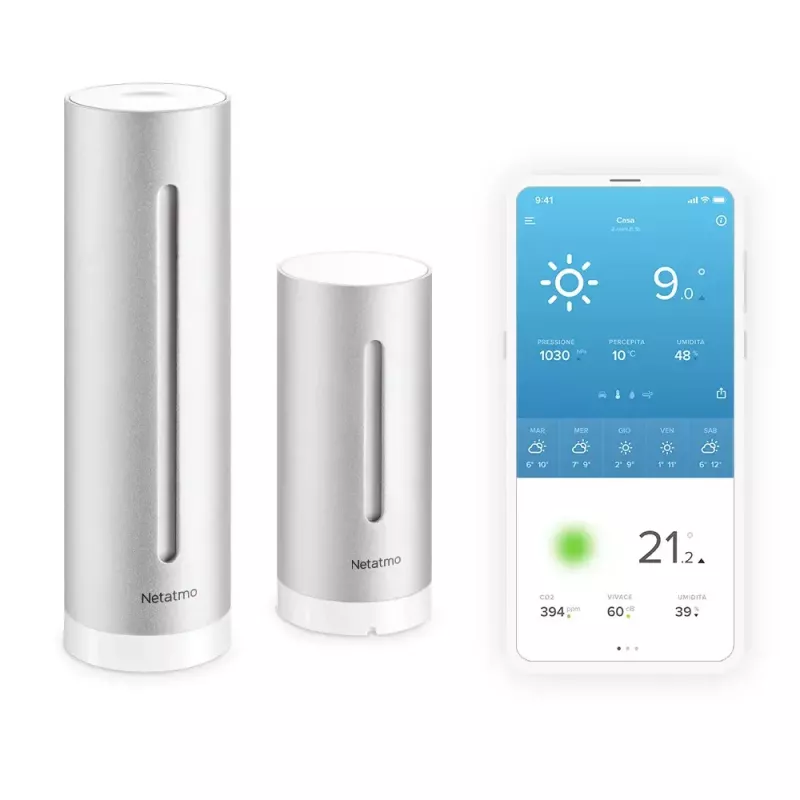 Netatmo NWS01-EC stazione meteo digitale alluminio batteria/USB Wi-Fi