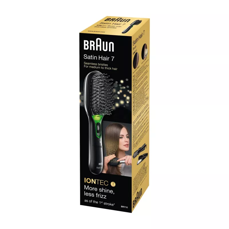Spazzola per capelli Paddle BRAUN BR710 per adulti, nero e verde, 175 g